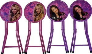 Hannah Montana Miley Cyrus Disney 4 taburetes plegables para niños 18" cerradura de seguridad con bolsas - Imagen 1 de 23