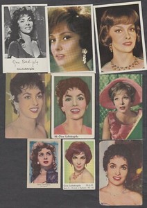 9 1950's-60's GINA LOLLOBRIGIDA European Cards International Sex Symbol