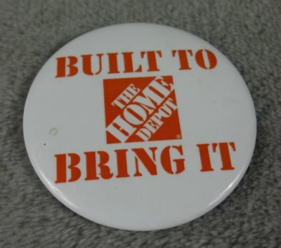 Botón Home Depot "Construido para traerlo" Vintage Blanco 3" Foto 1 de 3