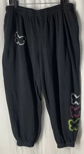 No Boundaries Nobo Xxxl 3xl Plus Black Jogger Plants With Colored Butterflies - Picture 1 of 6