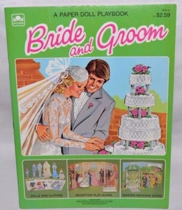 NEW 1981 GOLDEN BOOK BRIDE & AND GROOM PAPER DOLL 6 DOLLS + 30 FASHIONS & ACCS.+ - Foto 1 di 10