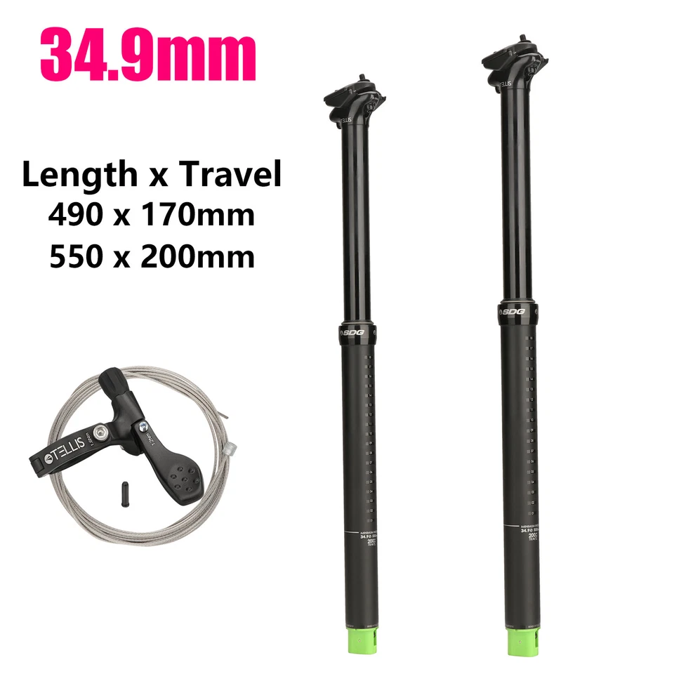 Tija cuentagotas SDG Tellis V1 34,9 x 490/550 x 170/200 mm MTB bicicleta tija de sillín Foto 1 de 4