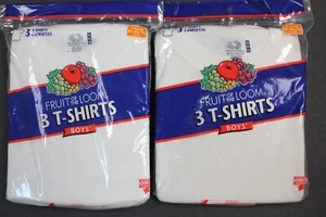 6 Pack of Fruit of the Loom Boys' Cotton T-Shirt -XLarge 14-16 T White H-59-64" - Picture 1 of 8