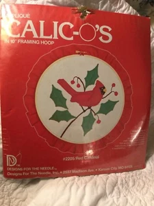 Kit de aguja Calicos aplique rojo cardinal pájaro aro marco de 10" #2205 - Imagen 1 de 3