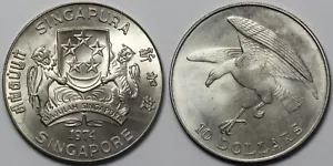 Singapore 1974 10 Dollars $10 KM# 9.2a World Silver Coin - Picture 1 of 3