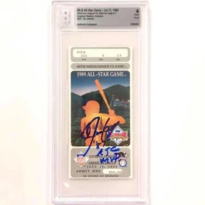 Bo Jackson "89 ASG MVP" signed 1989 MLB All Star Game ticket BGS BAS Authentic - Picture 1 of 4