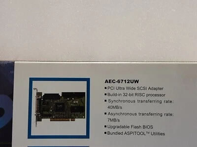 Acard AEC-6712UW PCI Ultra Wide SCSI adapter w/BIOS 32-bit PCI Bus Mastering - Image 1 of 4