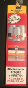 The Simpsons Duff Beer Beverage Id 6 Pack Set Snap-On Drink Identification NEW - Picture 1 of 3