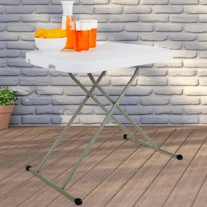 20.5 In. White Plastic Folding Personal Table - Picture 1 of 8