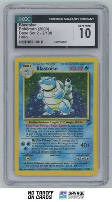 2000 Pokemon Base Set 2 Holo Blastoise CGC 10 #2/130 - Image 1 of 3