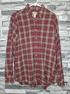LL Bean Scotch kariertes rotes Flanell Langarm Button Down Hemd Größe Large Herren - Bild 1 von 9