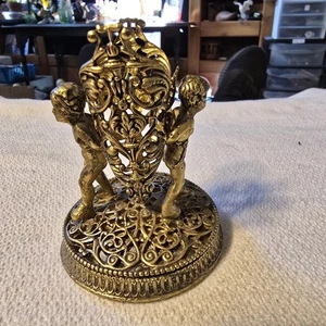 Vintage Gilt Metal Cherub Bud Vase Stand – Missing Glass Insert, Rococo... - Picture 1 of 6