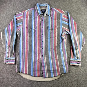 Wrangler Hemd Herren 16,5x35 Mehrfarbig Streifen Western Button Down Brushpopper - Bild 1 von 14