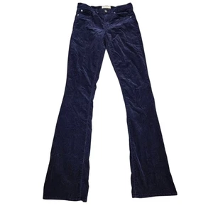 Gap Corduroy Baby Boot Pants Womens Sz 27 TALL Navy Blue Mid Rise Stretch - Picture 1 of 11