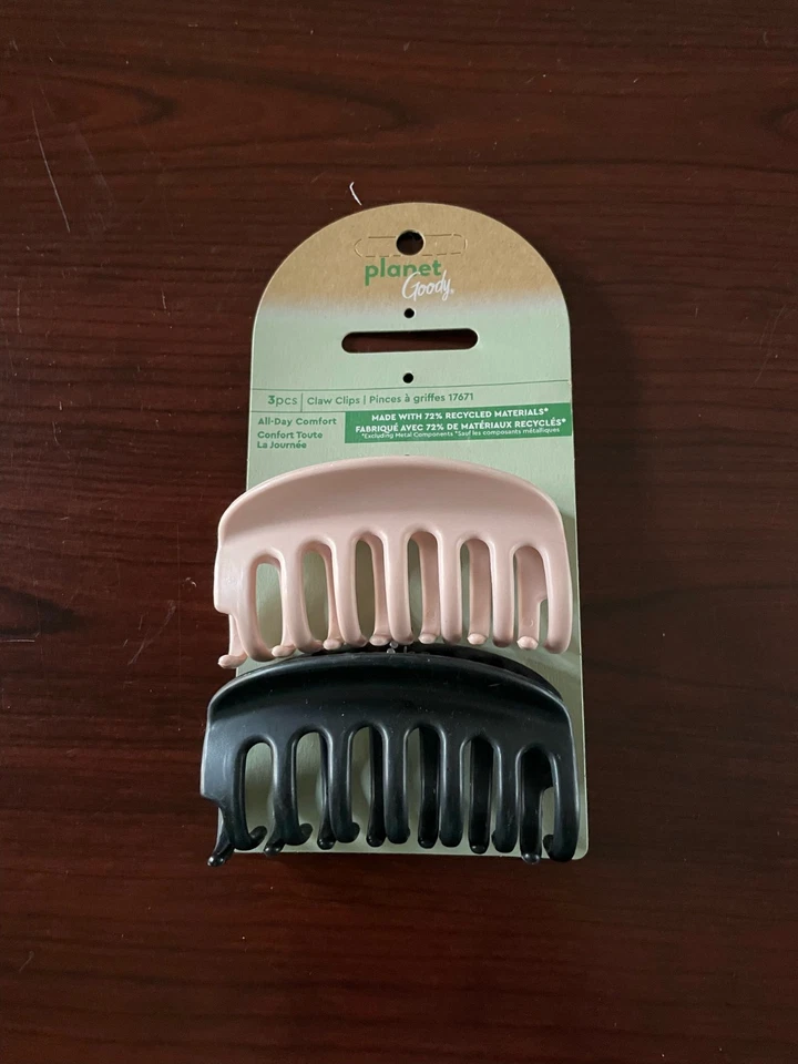 Planet Goody Set of 2 women's hair comb clips new with packaging pink and black - Image 1 of 1