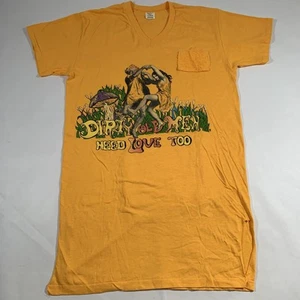 VTG 80s Dirty Old Men Need Love Too T-Shirt Medium Pocket Dress Magic Mushroom - Picture 1 of 10