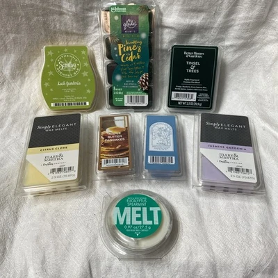 Lot of 8  Wax Melts assorted brands size & fragrances Scentsy Glade Mary/Martha - Image 1 of 4