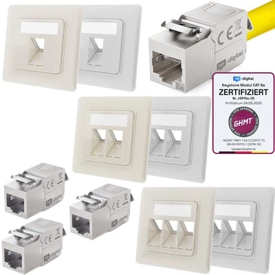 CAT 6a Netzwerkdose Unterputz Datendose Anschlussdose LAN DSL Dose Keystone Cat6 - Bild 1 von 4