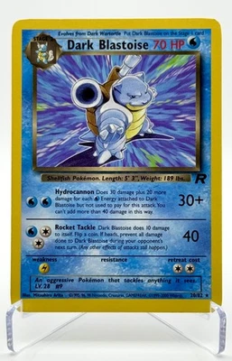 Juego de cartas coleccionables Pokémon Team Rocket Dark Blastoise 2000 raro no holográfico 20/82 WOTC de colección Foto 1 de 4