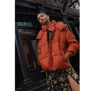 J. Giacca Crew Flurry Puffer taglia small speziata Cayenne trapuntata cielo invernale Gorpcore - Foto 1 di 15