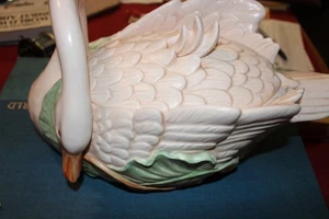 VINTAGE WUNDERSCHÖNE FITZ & FLOYD 3 1/2 QUART SCHWANENTERRINE MIT SCHÖPFKELLE 1987 - Bild 1 von 5