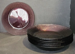 8 Vintage Forte Crisa Amethyst Purple Glass Soup Plates / Bowls Plates. FREESHIP - Picture 1 of 20