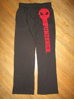 PUNISHER LOUNGE PANTS Marvel Universe Pajama Bottoms Skull Adult SMALL - Image 1 of 3
