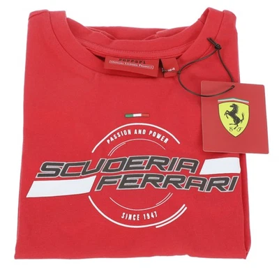 GENUINE Scuderia Ferrari 13-14 KIDS Passion And Power Since 1947 Red T FB6011G - Image 1 of 4