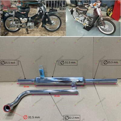 Silenciador tubo escape personalizado Honda C70 Passport '81-83 C70CW '94 C90 GB '82-84 Foto 1 de 4