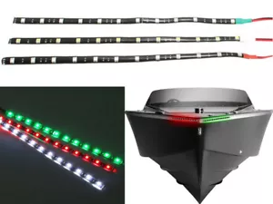 LED 12" Submersible Navigation Light Strip Waterproof Marine Boat Red Green Whit - Foto 1 di 3