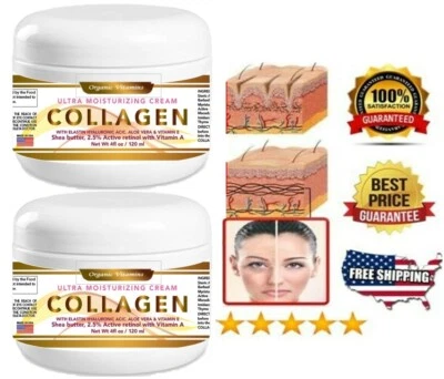 COLLAGEN & ELASTIN SKIN CREAM Firming Face Care Anti Aging Wrinkle Beauty 8 oz - Image 1 of 4