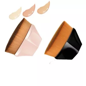 2 Pack Foundation Makeup Brush Kabuki Face Brush Liquid Cream Flawless Powder - Picture 1 of 7