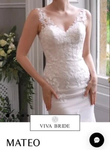 Wed2b ‘Mateo' Wedding dress size 16 Unworn Blush Lace plus accessories - Picture 1 of 14