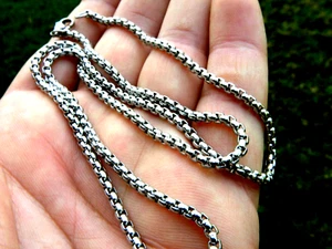 Caja 3mm Collar Cadena Acero Inoxidable 22 Pulgadas Largo Cierre Langosta  - Imagen 1 de 2