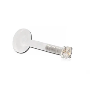 Micro labret BioFlex Zirconium 1.5mm griffé Or blanc 18 carats - Imagen 1 de 1