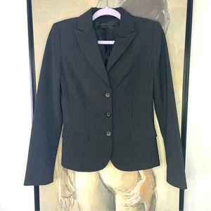 Elie Tahari Black & White Pinstriped Blazer - Picture 1 of 7