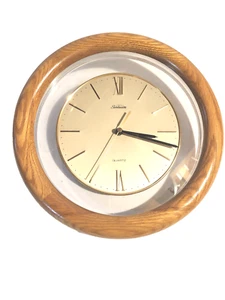 Orologio da parete vintage Sunbeam 12" in legno di rovere - Quartzw - Foto 1 di 4