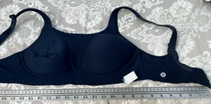 Lululemon Womens Sports Bra Size 34D Navy Blue Nylon Solid Hook and Eye Closure - Picture 1 of 9