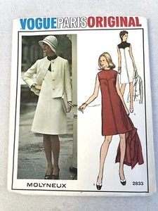 Abito Molyneux Vintage '73 Vogue Paris e ABITO JKT 2833 Tg 10 B Taglio 32,5" Completo - Foto 1 di 10