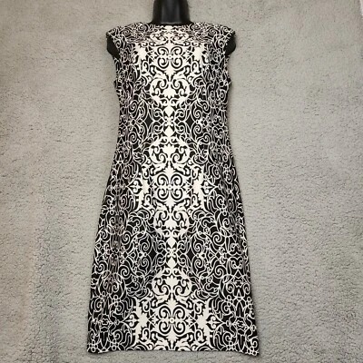 Vestido lápiz para mujer talla 6 Madison Leigh sin mangas blanco y negro Foto 1 de 4