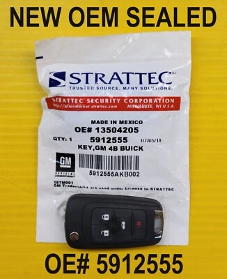NEW SEALED OEM Buick Logo Switchblade Flip Key 4 Button Remote 5912555 13504205 Foto 1 de 4