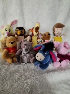 Set of 9 Disney Store Mini Bean Bag Plush 8" Winnie the Pooh Characters