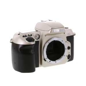Nikon N60 35mm Auto Exposure Program Modes SLR Film Camera Silver Body - Picture 1 of 8