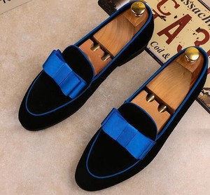 Men Mixed Colors Bow Knot Pointed Toe Oxfords Fashion Loafers Shoes Slip On 