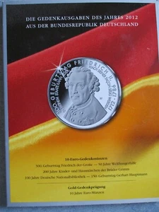 1 x Gedenkmünzenset 2012 im Folder 5 x 10 Euro - siehe Fotos - Bild 1 von 9