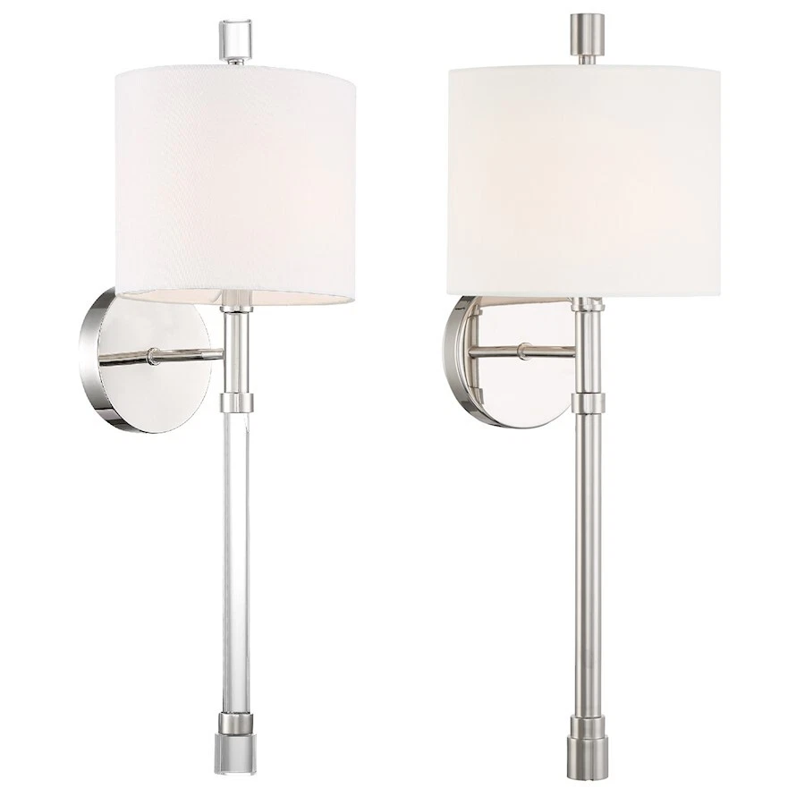 Crystorama RAC-A3501-PN Rachel Wall Sconce Polished Nickel