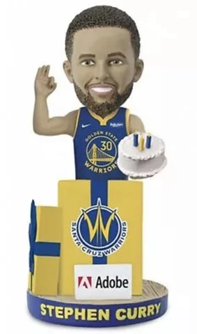 Warriors STEPHEN CURRY Birthday Bobblehead SGA  3/13/2022 Bobble Head Santa Cruz Cover