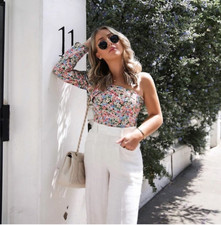 floral one shoulder top