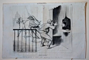 Original HONORE  DAUMIER lithograph, Charivari, 1840s, 14 3/4" x 10 1/4"   206 - Picture 1 of 1