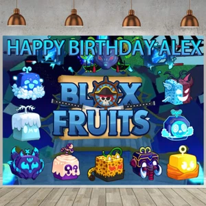 Blox Fruits Personalizado Personalizado Banner Telón de Fondo Vinilo Suministros de Fiesta para Niños - Imagen 1 de 5
